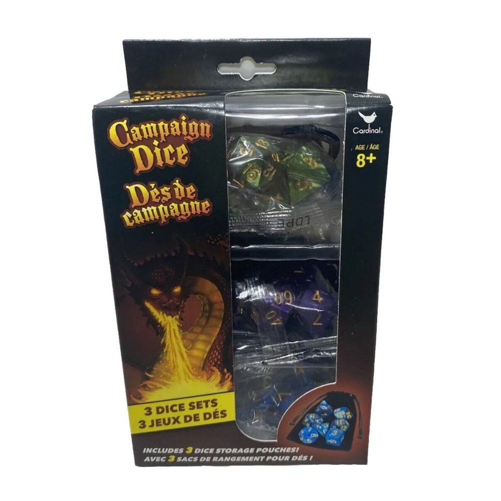 Campaign 3 Dice Sets - 21 Dice - Dungeons Roleplaying Board games - Brand New